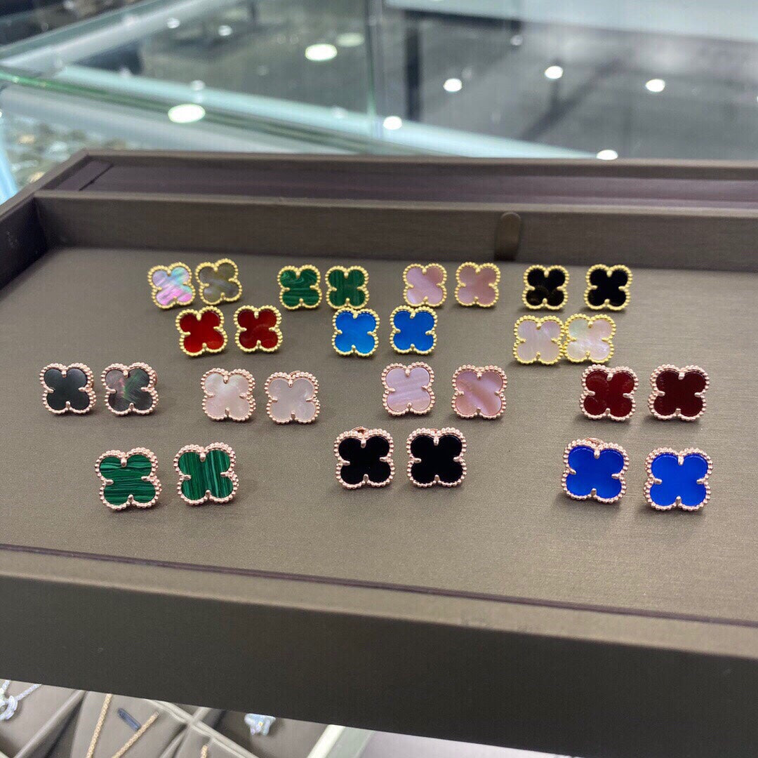 Aretes Van Cleef Gris Concha Nacar