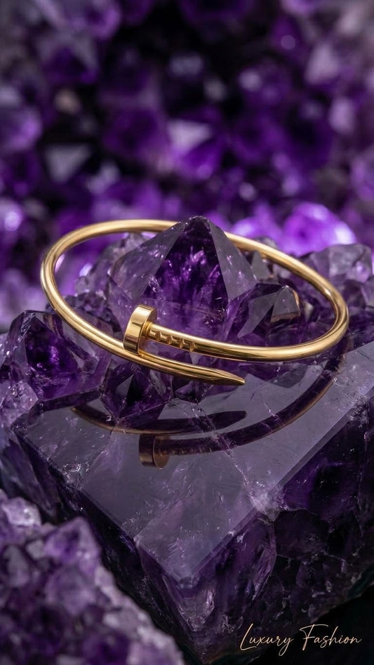 Pulsera Clavo Plata con Baño de Oro