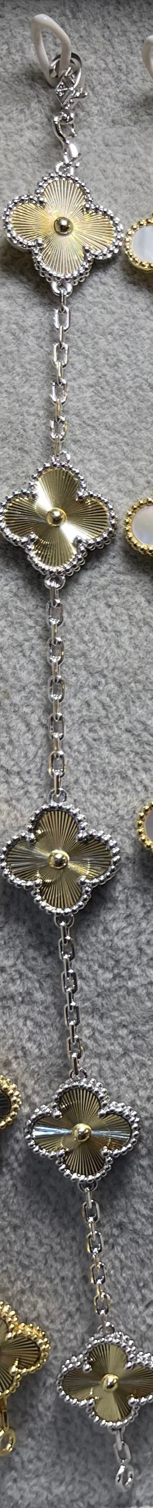 Pulsera Van Cleef Dorada con Plateado