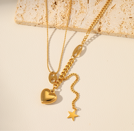 Cadena de corazon y estrella